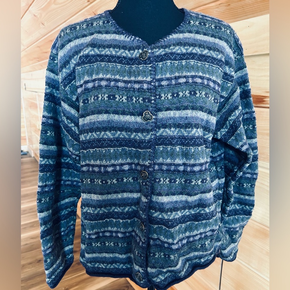 Alps Gorgeous Elegant Blue/Purple and Gray Women's Cardigan
